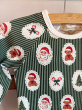 Load image into Gallery viewer, Christmas Organic Cotton Two-Piece Pajama Set - Santa Stripe 2025