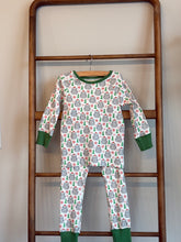 Load image into Gallery viewer, Christmas Holiday Hippo Organic Cotton 2-Piece Pajama Set - Green Cuffs