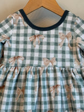 Load image into Gallery viewer, Handmade Vintage Bow Adeline Twirl Dress