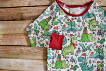 Load image into Gallery viewer, Dino Santa Organic Lounge Set MTO
