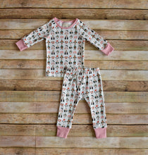 Load image into Gallery viewer, Pink Christmas Dogs Organic Cotton PJ set