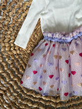 Load image into Gallery viewer, Whimsical Hearts Tulle Tutu Skirt for Girls - Purple