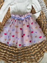 Load image into Gallery viewer, Whimsical Hearts Tulle Tutu Skirt for Girls - Purple