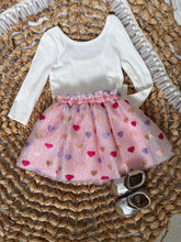 Load image into Gallery viewer, Whimsical Hearts Tulle Tutu Skirt for Girls - Pink