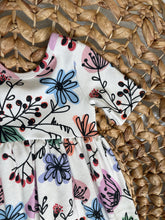 Load image into Gallery viewer, Abstract Floral Organic Cotton Adeline Twirl Dress for Girls