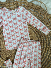 Load image into Gallery viewer, Crabby Two-Piece Cotton Knit Pajama Set for Kids- Handmade