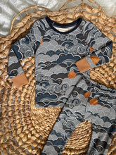 Load image into Gallery viewer, Full Moon Dreaming Organic Cotton Knit Pajama Set for Kids- Handmade