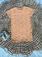 Load image into Gallery viewer, Flower Jacquard Slub Organic Cotton T-Shift Dress for Girls