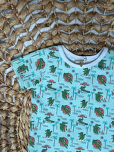 Load image into Gallery viewer, Lazy Alligator Print T-Shirt for Kids - Summertime Fun, Soft Cotton - Handmade