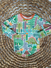 Load image into Gallery viewer, Prehistoric Dinosaur Ages Organic Cotton Unisex Shirt, Handmade Kids