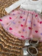 Load image into Gallery viewer, Whimsical Hearts Tulle Tutu Skirt for Girls - Pink