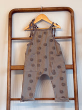 Load image into Gallery viewer, Handmade Mocha Embossed Flower Romper
