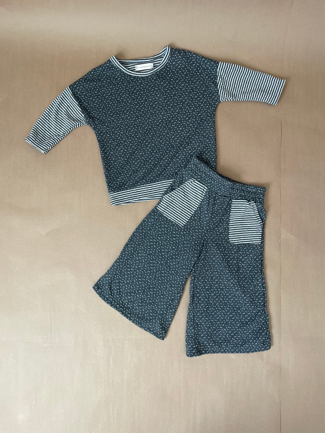 Grey Polka Dot and Stripe Lucy Set