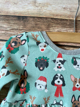 Load image into Gallery viewer, Mint Christmas Dogs Organic Cotton Dress
