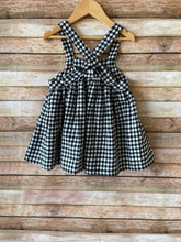 Load image into Gallery viewer, Black and White Plaid Check Pinafore Dress
