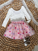 Load image into Gallery viewer, Whimsical Hearts Tulle Tutu Skirt for Girls - Pink
