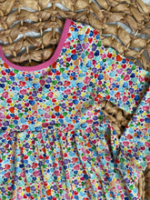 Load image into Gallery viewer, Watercolor Hearts Bamboo Adeline Twirl Dress for Girls
