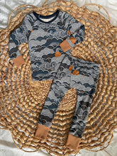 Load image into Gallery viewer, Full Moon Dreaming Organic Cotton Knit Pajama Set for Kids- Handmade
