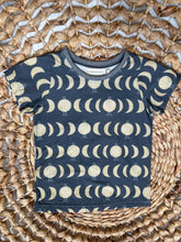 Load image into Gallery viewer, Handmade Kids Moon &amp; Cactus T-Shirt - Organic Cotton, Gray Gender-Neutral Tee

