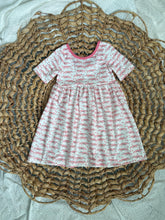Load image into Gallery viewer, Pink Mini Alligators Cotton Adeline Twirl Dress for Girls
