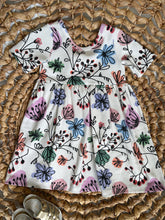 Load image into Gallery viewer, Abstract Floral Organic Cotton Adeline Twirl Dress for Girls
