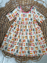 Load image into Gallery viewer, Bohemian Sunbathers Cotton Knit Twirl Dress for Girls - Handmade, Playful &amp; Twirly
