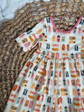 Load image into Gallery viewer, Bohemian Sunbathers Cotton Knit Twirl Dress for Girls - Handmade, Playful &amp; Twirly
