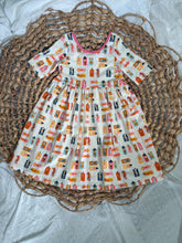 Load image into Gallery viewer, Bohemian Sunbathers Cotton Knit Twirl Dress for Girls - Handmade, Playful &amp; Twirly
