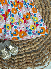 Load image into Gallery viewer, Retro Floral Cotton Knit Ballet Twirl Dress for Girls - Handmade and Playful
