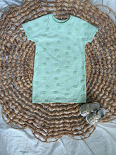 Load image into Gallery viewer, Flower Jacquard Slub Organic Cotton T-Shift Dress for Girls
