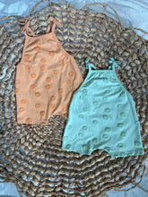 Load image into Gallery viewer, Tie-Top Jacquard Slub Organic Cotton Romper - Melon or Mint
