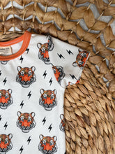 Load image into Gallery viewer, Tiger Bolt Ginger Neutral Basic T-Shirt for Kids - Organic Cotton, Handmade
